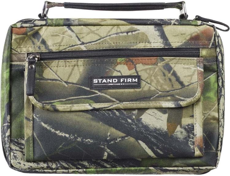 6006937131651 Camouflage Poly-Canvas Bible / Book Cover w/Stand Firm" Tag - 1 Corinthians 16:"