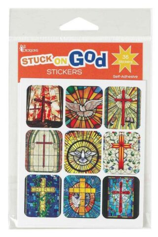 603799581400 Stained Glass Stuck On God Stickers