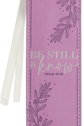 1220000139848 Purple Faux Leather Purple Floral Bookmark for Women: Be Still and Know - Psalm