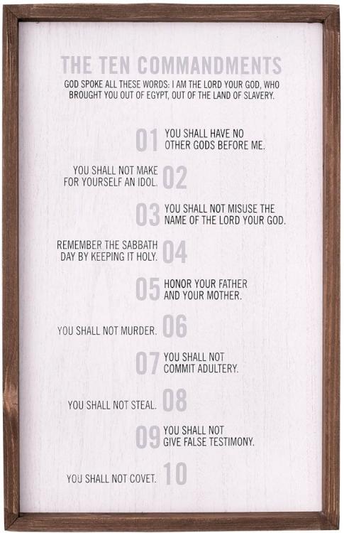1220000132634 10 Commandments Wall Plaque - Exodus 20:2