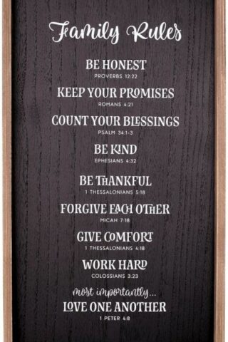 1220000132641 Inspirational Decorative Scripture Wall Art Plaque for Home & Kitchen: Family Ru