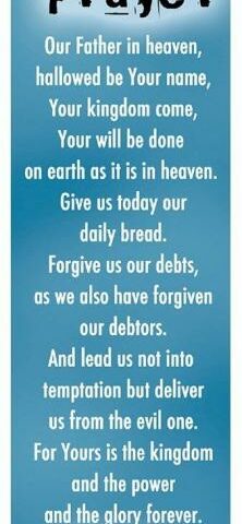 6006937092075 The LORD's Prayer Blue Sunday School/Teacher Bookmark Set - Matthew 6:9-13