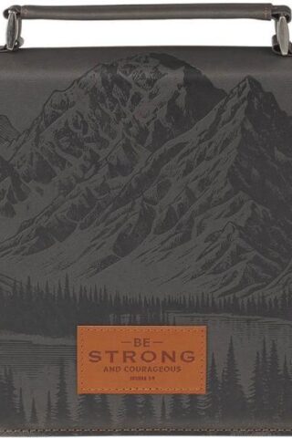 1220000722569 Premium Classic Vegan Leather Bible Cover for Men & Women: Strong and Courageous