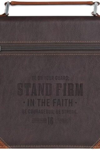 1220000723047 Premium Classic Vegan Leather Bible Cover for Men & Women: Stand Firm Inspiratio